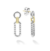LAGOS Signature Caviar Two Tone Link Drop Earrings