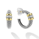 LAGOS "Signature Caviar" Two-Tone Caviar Beaded Hoop Earrings