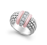 LAGOS "Pink Caviar" Ceramic Caviar Diamond Ring (7)