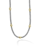 LAGOS "Signature Caviar" 18kt Gold Station Necklace, 16"