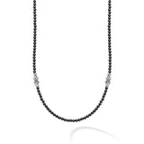 "Signature Caviar" Black Agate & Sterling Silver Station 18" Necklace