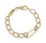 LAGOS "Signature Caviar" 18kt Oval Gold Link Bracelet