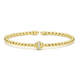 LAGOS "Caviar Gold" Beaded Diamond Rondelle Cuff Bracelet (7)