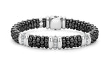 LAGOS "Black Caviar" 3 Station Ceramic Diamond Bracelet (7)