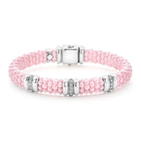 LAGOS "Pink Caviar" Three Station Diamond Caviar Bracelet (7)