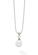 "Luna" Two-Tone Pearl Caviar Pendant Necklace