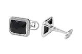 David Gotlib "Black Knight" Diamond & Spinel Cufflinks in 18kt White Gold