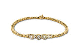 Hulchi Belluni "Tresore" Circle Stretch Bracelet in 18kt Yellow Gold with Diamonds
