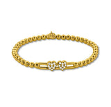 Hulchi Belluni "Tresore" Heart Stretch Bracelet in 18kt Yellow Gold with Diamonds