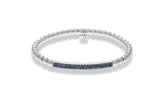Tresore" Stretch Bar Bracelet in 18kt Yellow Gold with Blue Sapphires