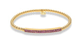Hulchi Belluni "Tresore" Stretch Bar Bracelet in 18kt Yellow Gold with Sapphires