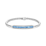 Tresore" Sapphire & Diamond Bar Bracelet in 18kt White Gold