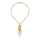 Buddha Mama Diamond Dream Catcher Pendant in 20kt Yellow Gold