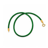 20kt Yellow Gold Army Green 16" Faux Leather Cord Necklace