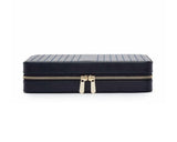 Maria Large Navy Leather Jewelry Zip Case