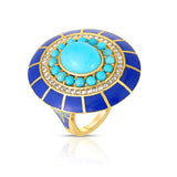 Diamond & Turquoise Enamel Ring