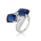Royal Blue Sapphire & Diamond Platinum Ring
