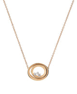 "Collier Dune" 18kt Orange Apricot Gold Diamond Solar Pendant Necklace