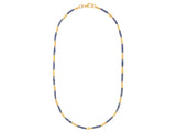 "Vertigo" 24kt Gold Sapphire Beaded Necklace, Thin Gold Tubes