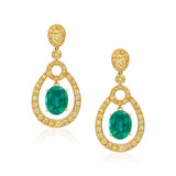 Emerald & Diamond Carousel Earrings