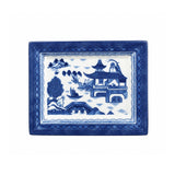 Blue Canton Rectangular Tray, Large