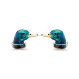 Deakin & Francis Silver Enamel Duck Cufflinks