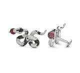 David Gotlib "Life Is Beautiful" Adam & Eve Diamond & Ruby Cufflinks in 18kt White Gold