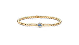 "Tresore" Sapphire & Diamond Evil Eye Stretch Bracelet in 18kt Yellow Gold