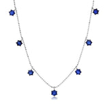 Graziela Gems Floating Blue Sapphire Necklace in 18kt White Gold
