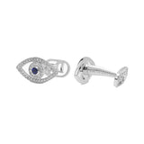 "Lucky Eye" Diamond & Sapphire Cufflinks in 18kt White Gold
