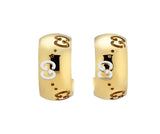 Gucci "Icon" 18kt Yellow Gold GG Hoop Earrings