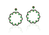 Goshwara Limited Edition Green Tsavorite with Diamonds Earrings