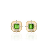 Goshwara Limited Edition Peridot & Diamond Stud Earrings In 18kt Yellow Gold