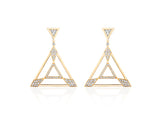 Goshwara Limited Edition White Sapphire and Diamond Triangle Earrings