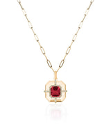 Goshwara Limited Edition Garnet & Diamond Pendant Necklace in 18kt Yellow Gold