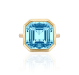 Goshwara "Gossip" Diamond & Blue Topaz Ring In 18kt Yellow Gold
