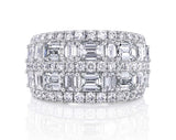 Louis Anthony Jewelers 18K White Gold Five-Row Diamond Channel Set Band – 4.53 ctw