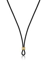 Leather Black Cord with Diamond Slider - Leigh Maxwell Jewelry