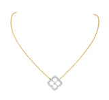 Gumuchian Two Tone 18kt Gold Diamond Lotus Fleur Pendant Necklace