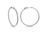Louis Anthony Jewelers 18kt White Gold Hoop Diamond Earrings