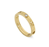 Gucci "Icon" 18kt Yellow Gold Ring With Diamond, Size 5.75