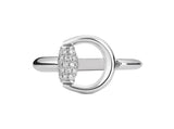 Gucci "Horsebit" 18kt White Gold Diamond Ring (6.75)