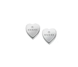 Gucci Heart Sterling Silver Women's Earrings with Gucci Trademark