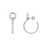 Gucci "Horsebit" 18kt White Gold Diamond Hoop Earrings