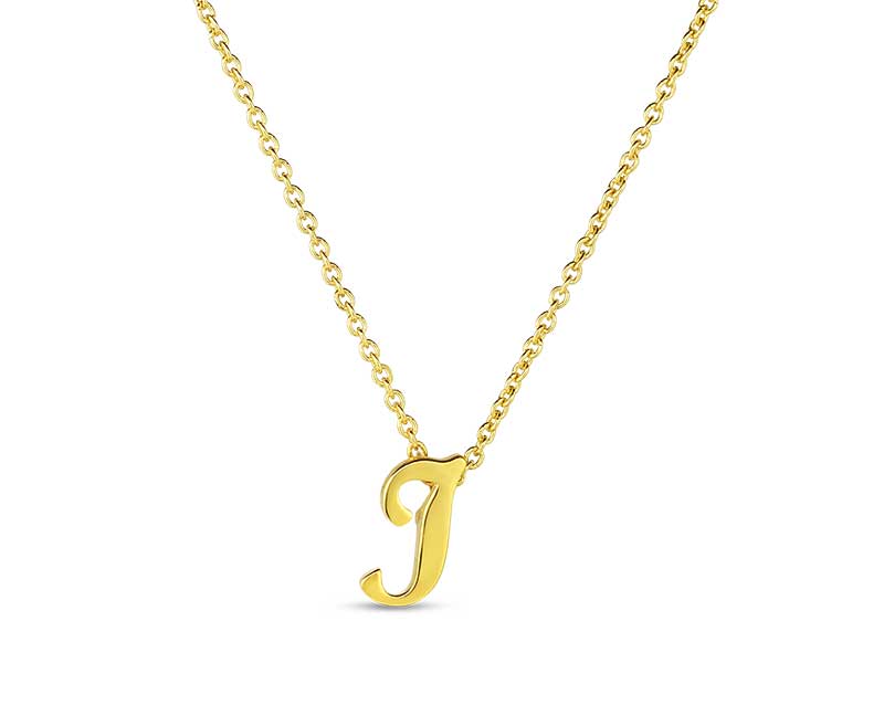 Roberto Coin "Tiny Treasures" Small Script Initial ‘I’ Pendant On Chain