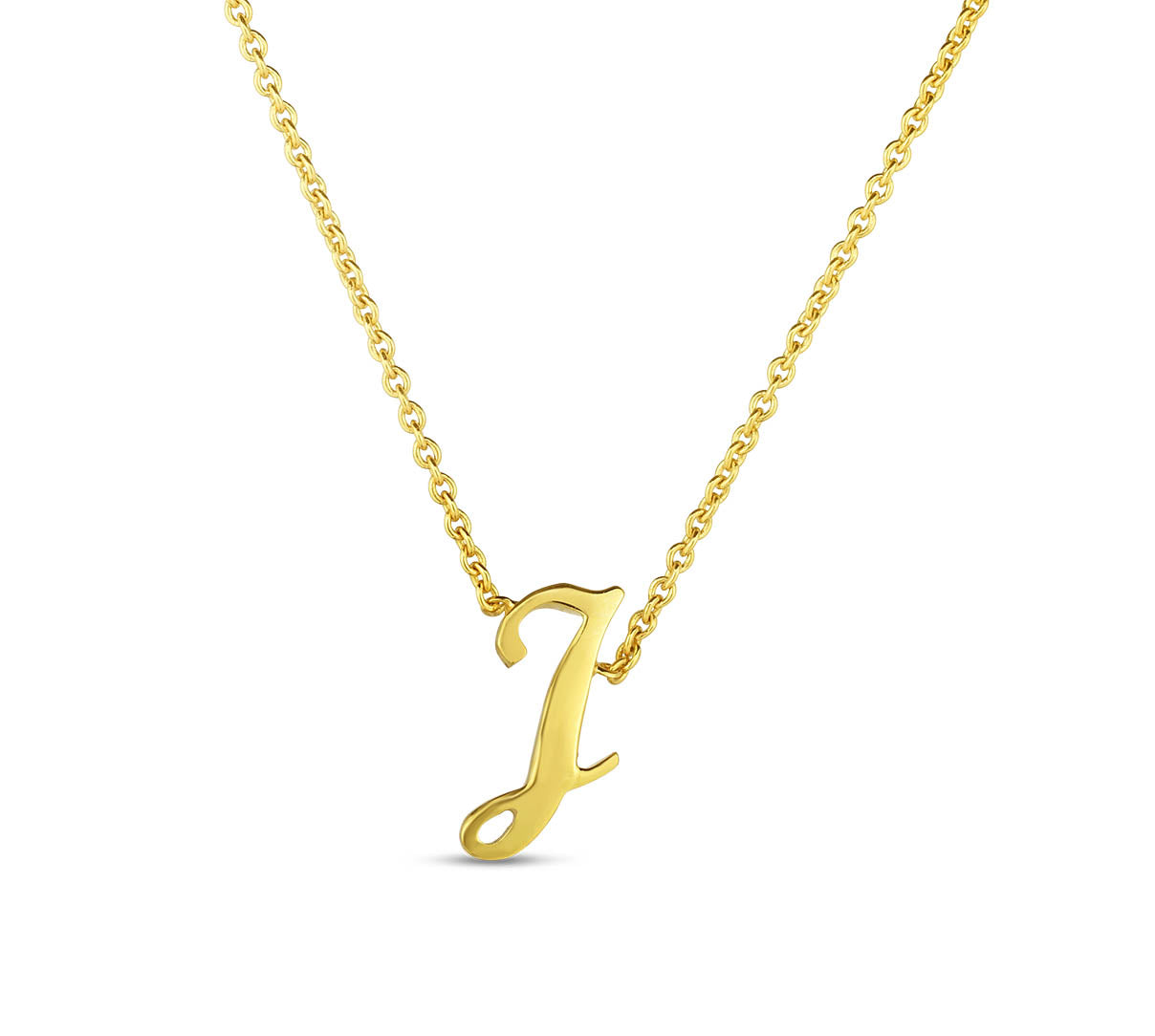 Roberto Coin "Tiny Treasures" Small Script Initial ‘J’ Pendant On Chain