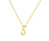 Roberto Coin "Tiny Treasures" Small Script Initial ‘S’ Pendant On Chain