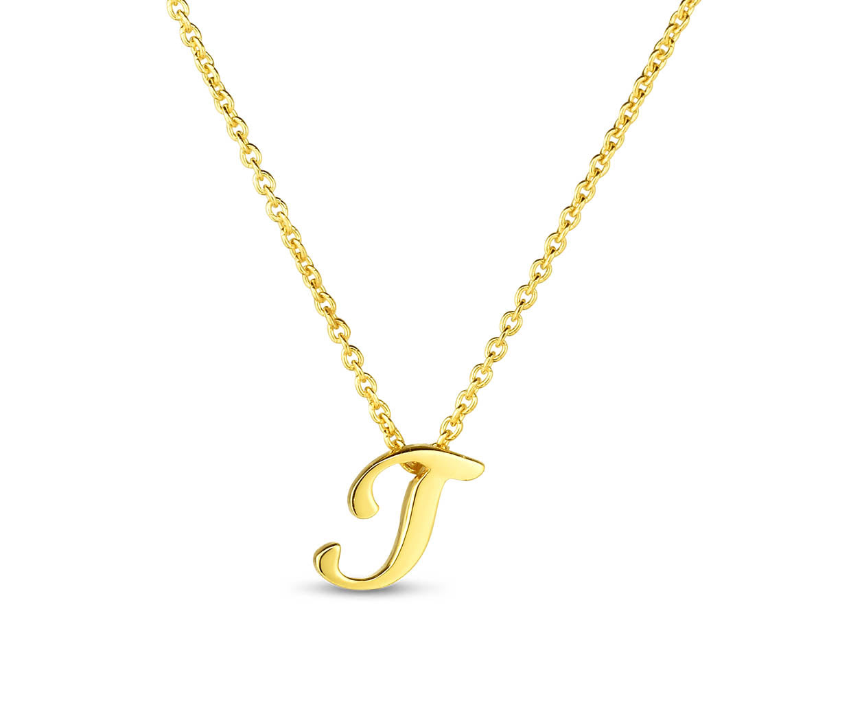 Roberto Coin "Tiny Treasures" Small Script Initial ‘S’ Pendant On Chain