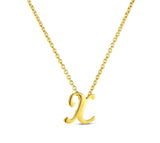 Roberto Coin "Tiny Treasures" Small Script Initial ‘X’ Pendant On Chain