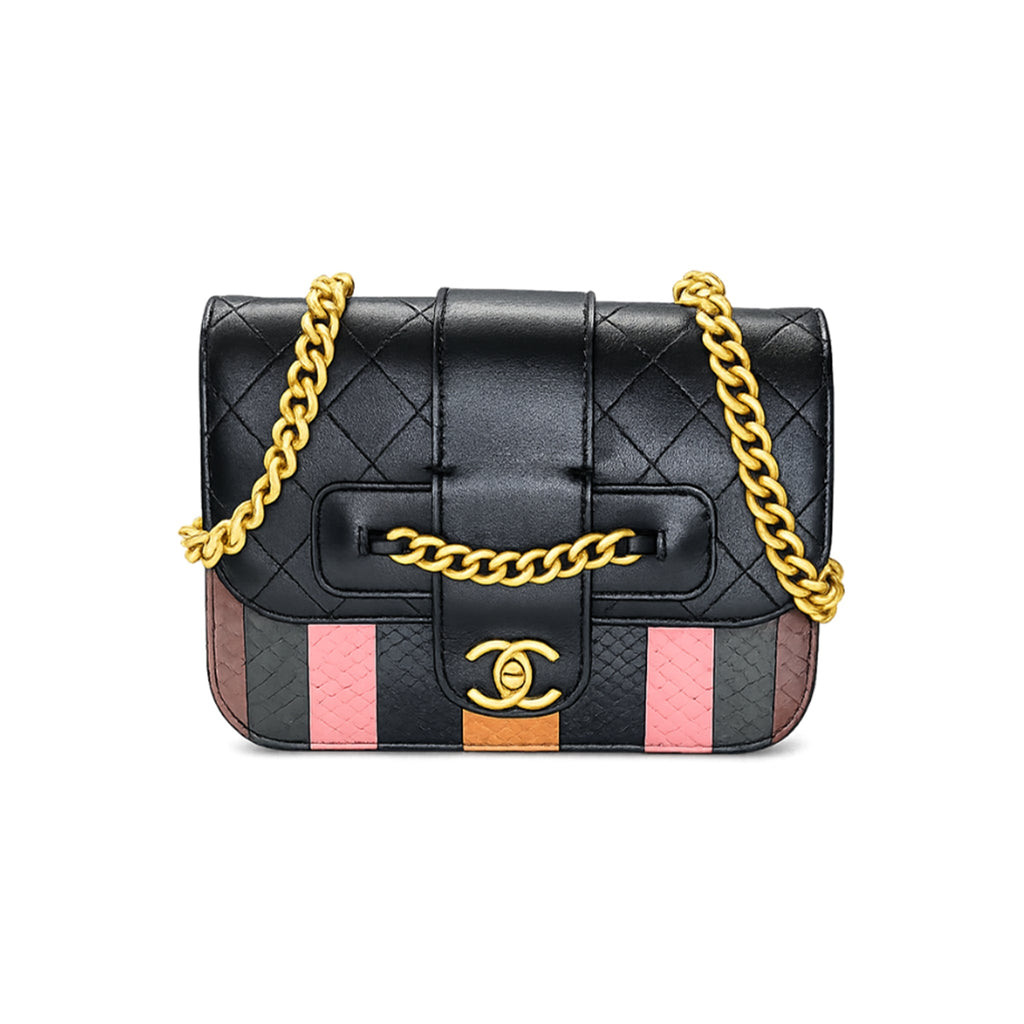 Chanel Calfskin Python Flap Bag
